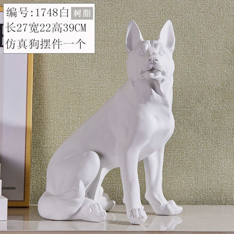 仿真家居大摆件雕塑光滑德狗狼狗牧客厅动物模型大型创意落地摆件