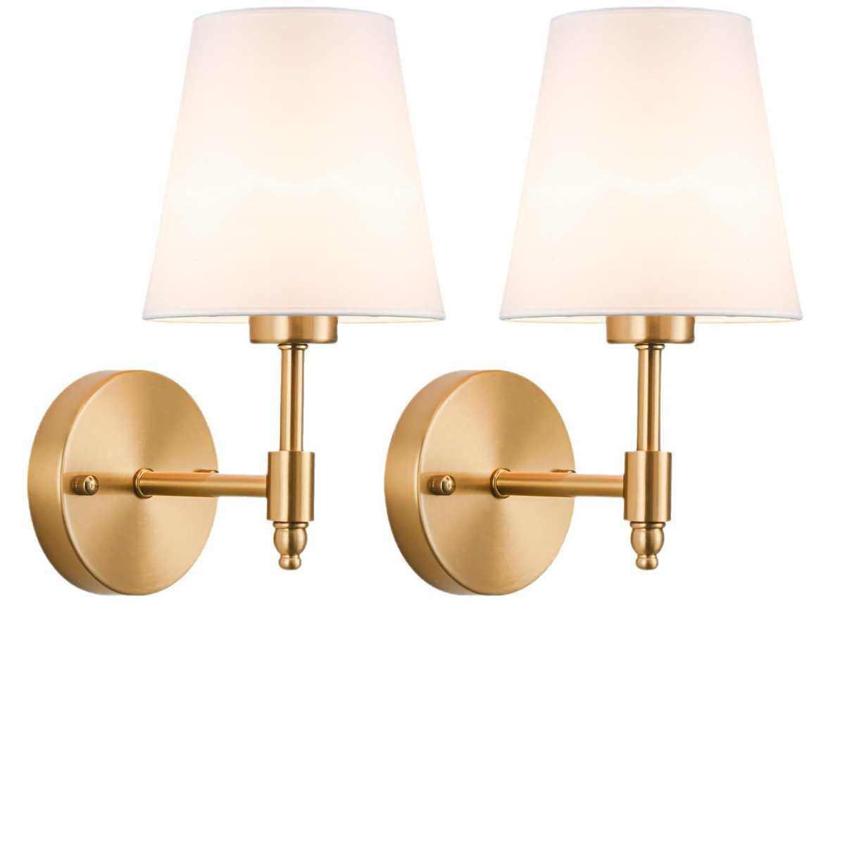 美式免布线卧室床头灯客厅装饰画布罩金色无线充电可调光壁灯