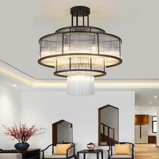 水晶灯客厅餐厅饭店包间复式 楼别墅大厅酒店茶室轻 直销新中式 新款