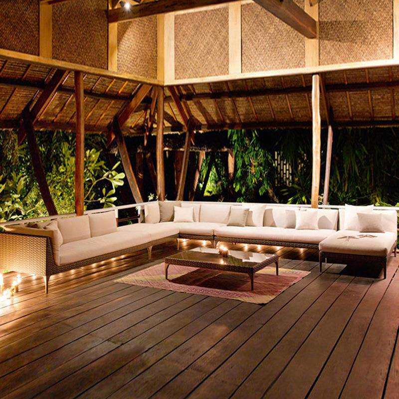 戶外藤椅沙发藤艺休闲阳台仿藤沙发贵妃组合藤编三人户外沙发家具