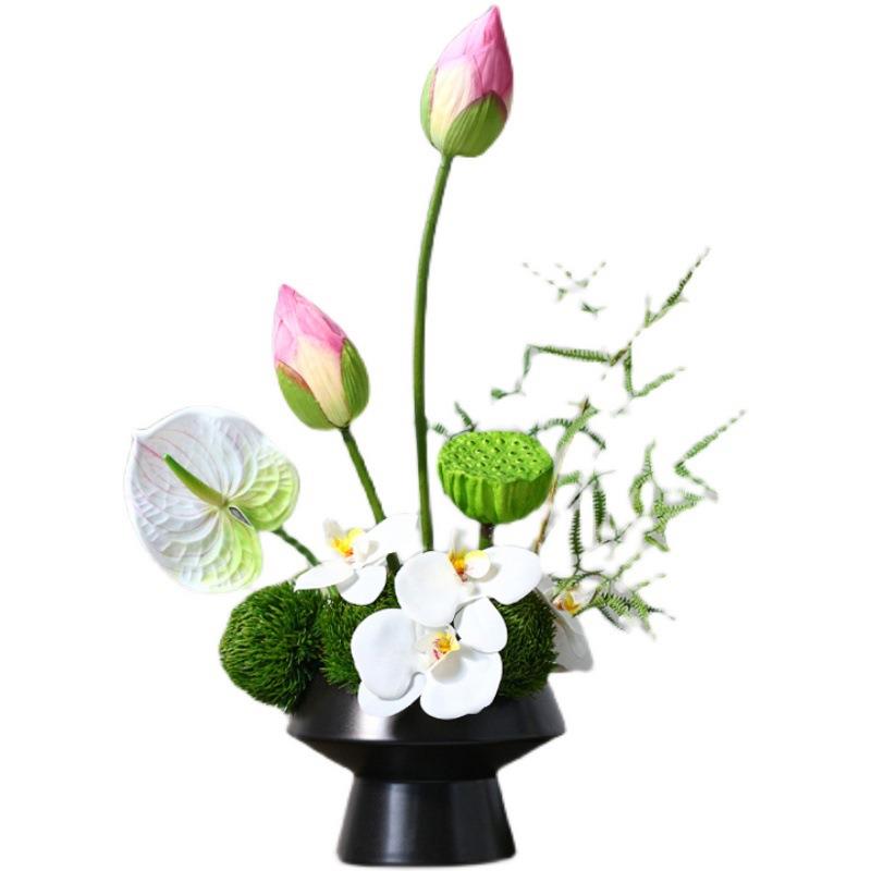 荷花摆件中式禅意莲花仿真花假花客厅摆设民宿酒店餐厅高级感花艺