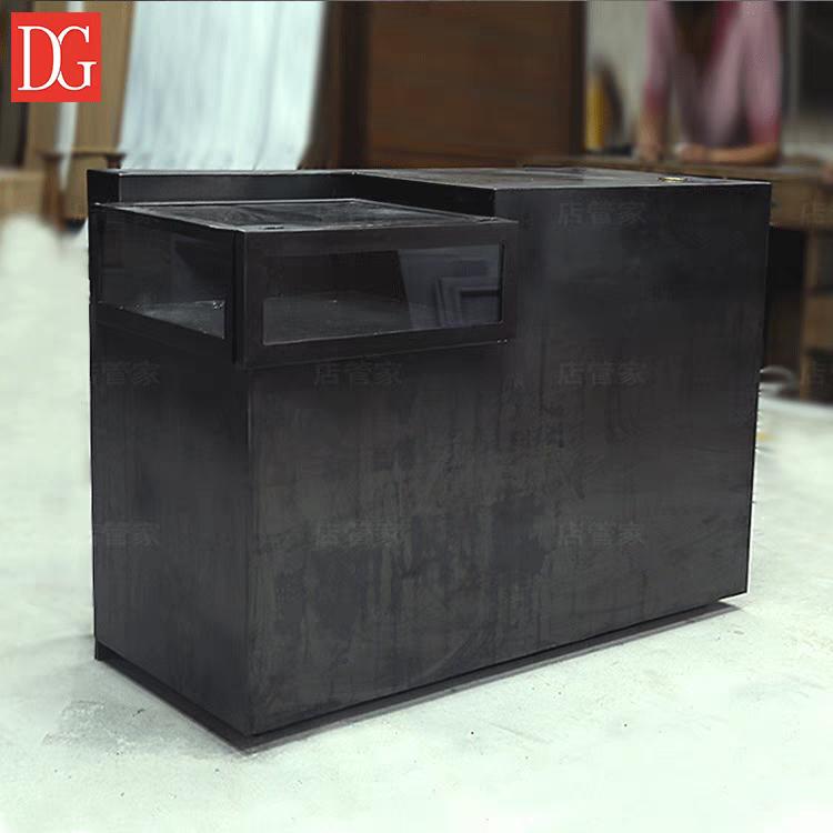 服装店工业风收银台中古珠宝首饰店柜台复古玻璃展示柜一体前台桌