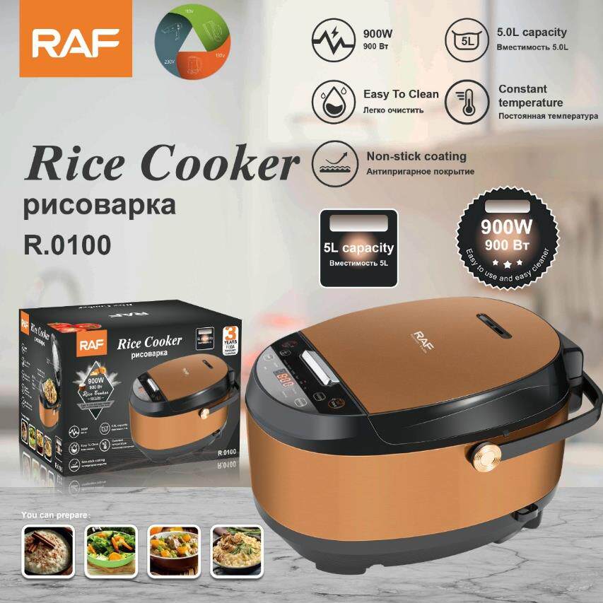 RAF欧规跨境电饭煲智能5L全自动养生家用不锈钢电饭锅多功能R0100