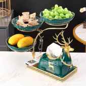 客盒厅巾盒轻纸奢高档家用器茶几桌面多功能遥控收纳抽725纸果盘