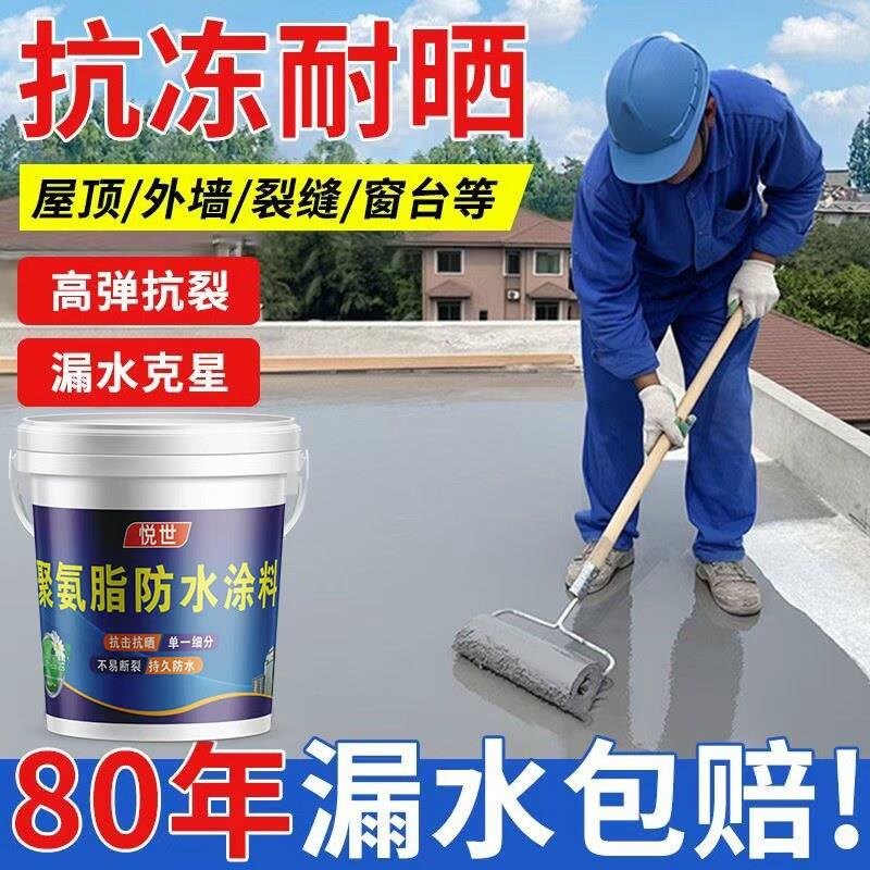 聚氨脂防水涂料屋顶楼顶防水补漏裂缝渗水外墙专用防水涂料大桶