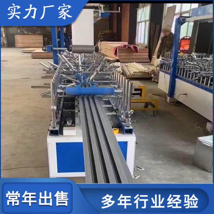 实木护墙板PUR热胶包覆机 实木模块背景墙在线包覆机 自动纠偏