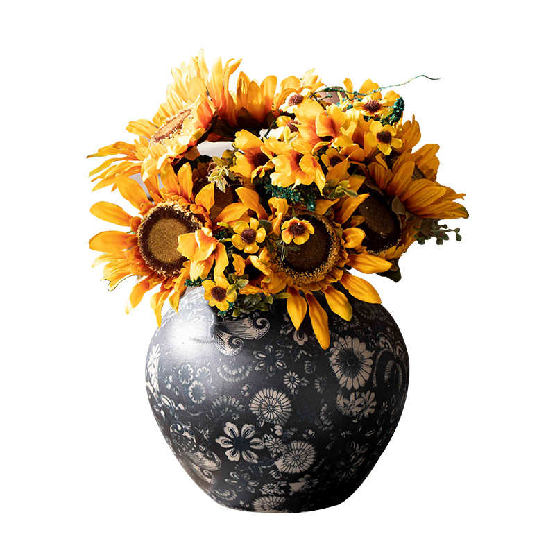 景德镇陶瓷落地大花瓶别墅酒店样板间民俗装饰品文艺复古日式摆件