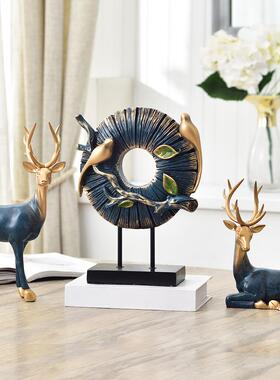 创意鹿摆件客厅家居酒柜电视柜玄关装饰品工艺品开业礼品招财桌面