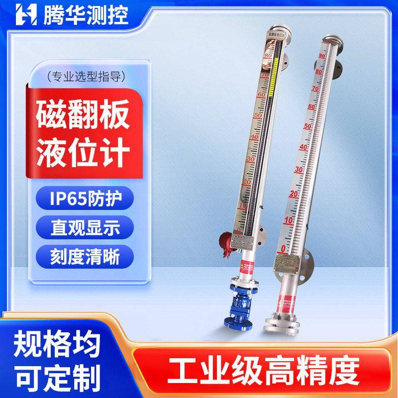 304不锈钢磁翻板液位计防腐带远传侧装顶装浮球磁性开关水油位计