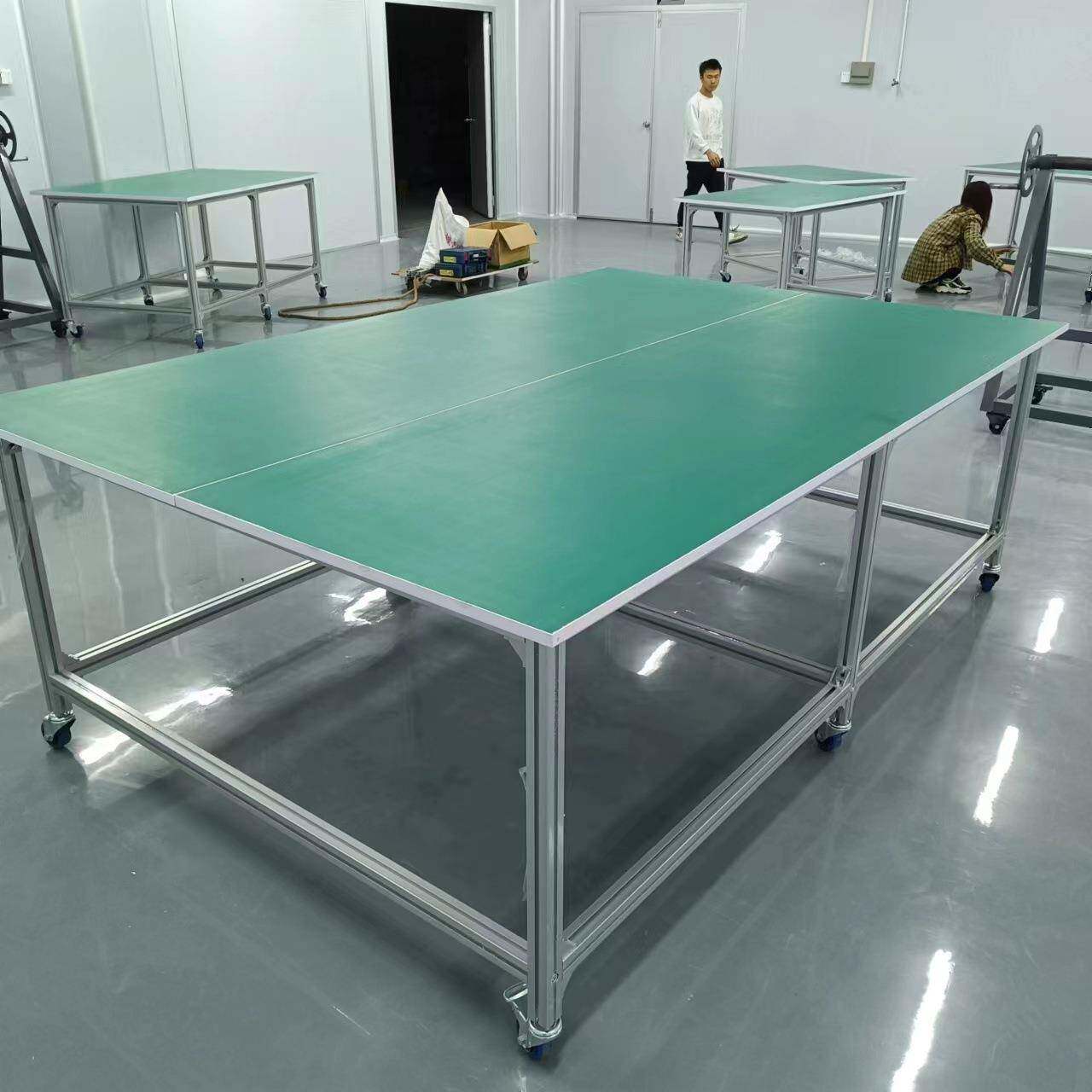 防静电工作台平面单面带轮子车间工作台防锈蚀铝合金防静电操作台