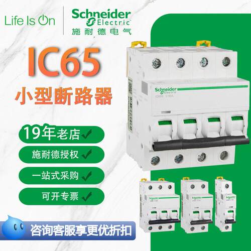 定制施耐德iC65L型短路保护电闸A9F39102家用空气开关小型断路器