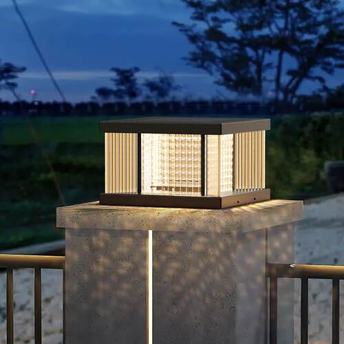 太阳能柱头灯户外防水墙头庭院灯现代室外别墅大门花园围墙柱子灯