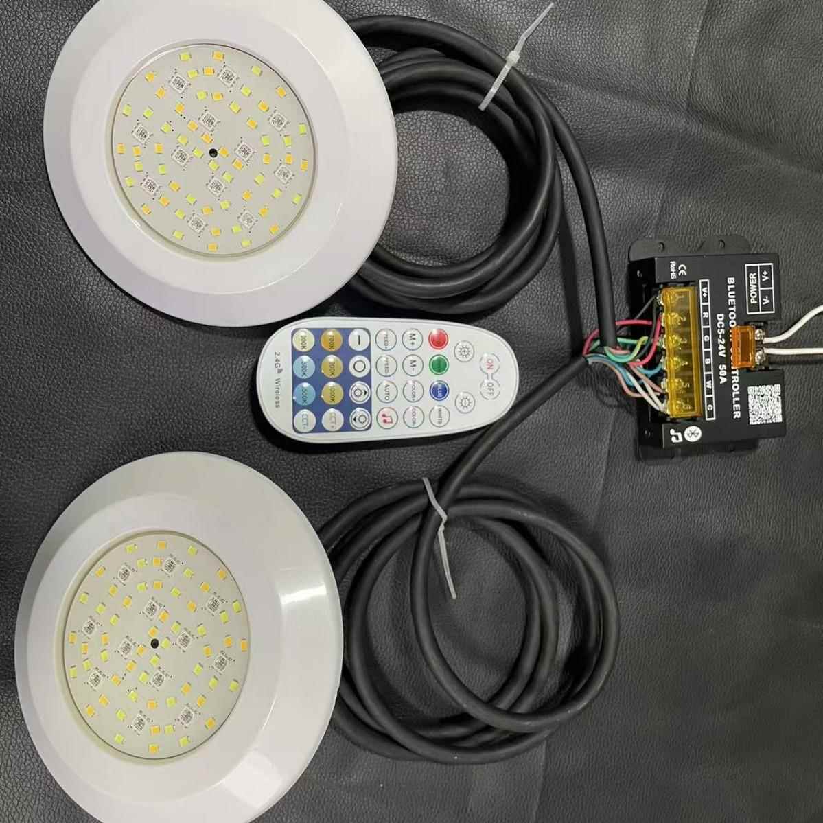 树脂填灯充L超薄水底OQB灯七D彩水下侧壁PC水池灯E泳池灯鱼缸灯