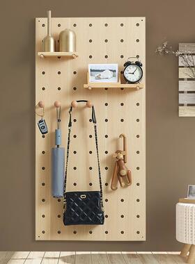 入户玄关质洞洞收纳置物门板口墙挂面木纳衣壁挂CLM衣家用