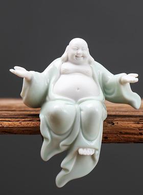 高档创佛意中式陶瓷工品招财弥勒佛客家用厅佛像大肚笑家居小艺号