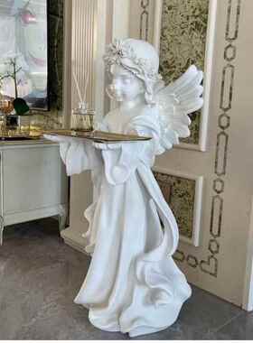 欧室YOI式天使盘复古大型迎宾地沙发旁摆件落客厅卧家居软托装工