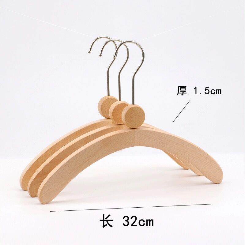 高档loo定制童装衣榉木服装店专实木架原木儿童g防滑用木质衣挂撑