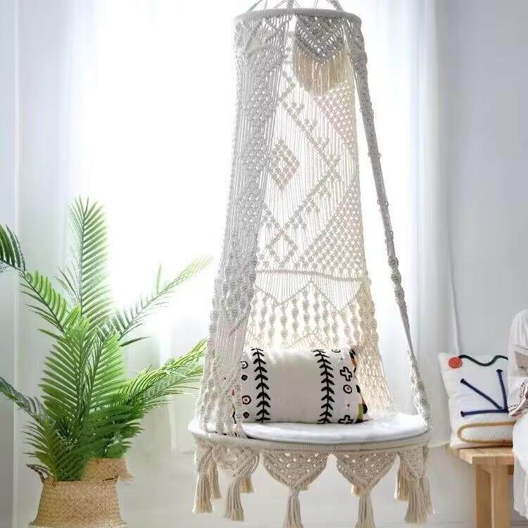 折叠吊床编织精编吊篮波西米亚风儿童成人阳台秋千吊椅大吊篮民宿