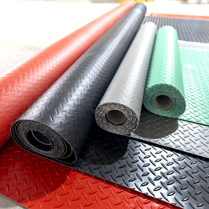 PVC防水牛筋防滑垫仓库厕所卫生间厨房铜钱纹人字纹地毯