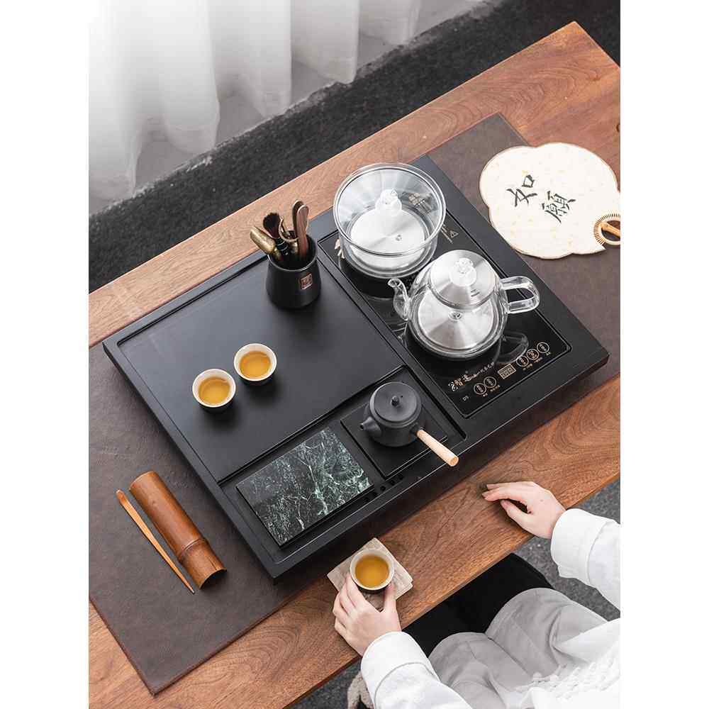 黑金石全自动沸水紫砂茶具一体机家用高端成套功夫奢华石可达奢华