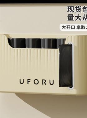 厨房垃圾袋收纳神器家用大容量免打孔壁挂抽取式创意塑料袋收纳盒