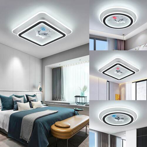 简约现代卧室吸顶灯LED圆形方形语音声控主卧次卧阳台灯具组合