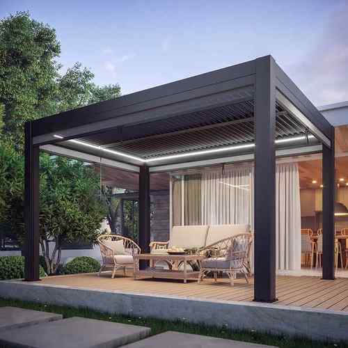 可定制户外电动凉亭休闲亭子花园别墅庭院铝合金遮阳棚露台阳光房