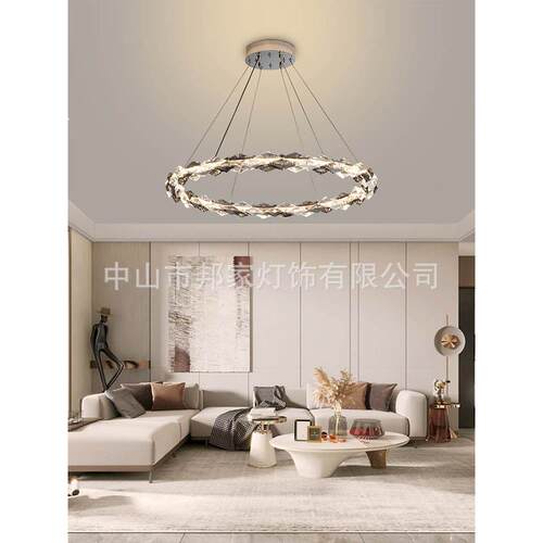 新款简约轻奢水晶吊灯客厅现代高档LED灯饰大厅餐厅时尚创意灯具