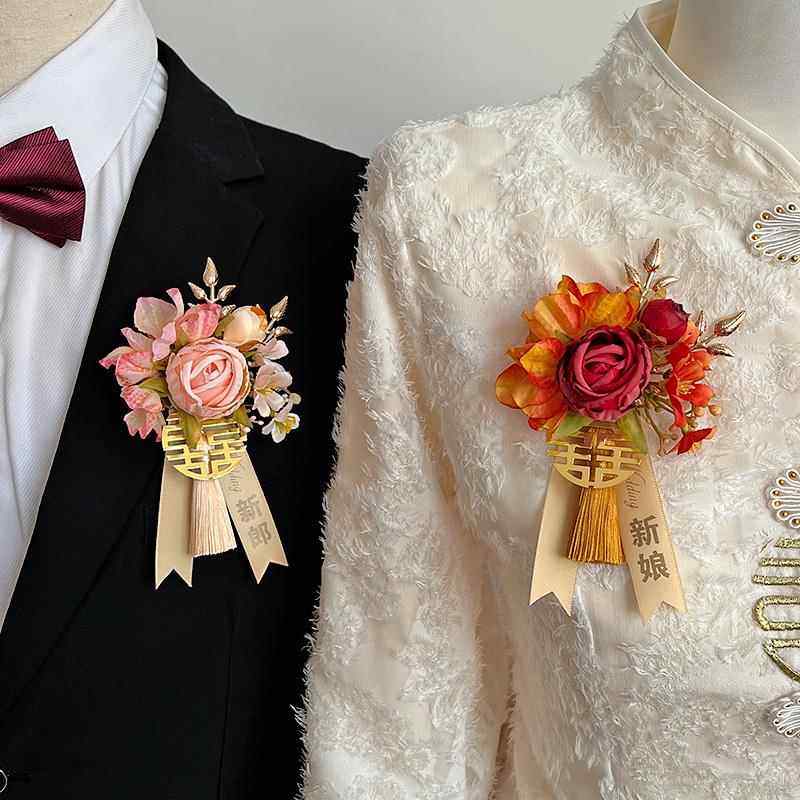原创森系高级感流苏仿真绢花新郎新娘结婚胸花父母胸针伴娘手腕花,节庆用品/礼品,胸花,淘宝优惠券,粉丝福利购,淘宝优惠卷