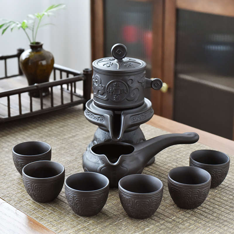 中式紫砂懒人牛茶漏自动功夫茶具配件公道杯茶壶茶杯整套家用泡茶
