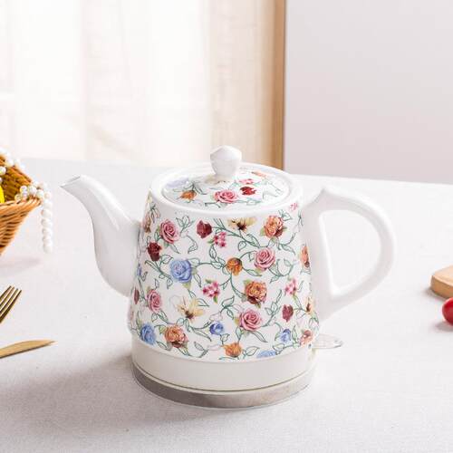 电热水壶烧水壶电茶壶1.2L容量青花瓷自动断电水壶 办公家用