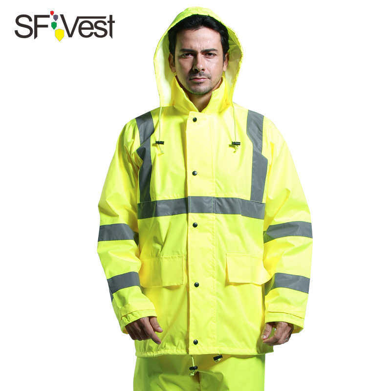 环卫反光雨用雨衣服黄荧光高速sfvest裤雨衣防水安全套装交通骑行
