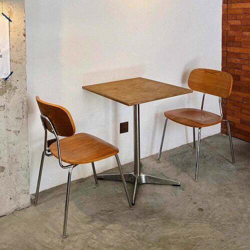 美式咖啡厅桌椅组合海洋板中古风复古奶茶甜品烘焙店商用餐饮桌椅