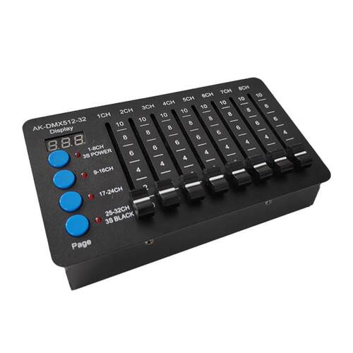 DMX512迷你32路便携灯光控制器电池控台舞台灯光维修摇头灯控制器