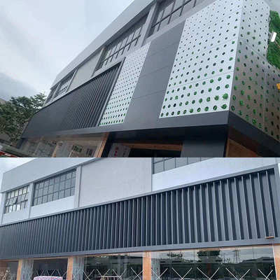 汽车4s店铝单板门头外墙装饰网幕墙氟碳金浅银灰穿孔率铝板洞洞板