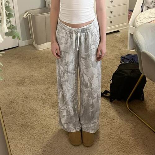Women's Camo Print Drawstring Loose Fit Straight Leg
