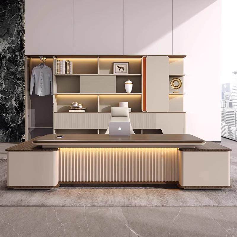 办公桌老板桌椅组合简约现代轻奢高级感领导办公室董事长总裁班台