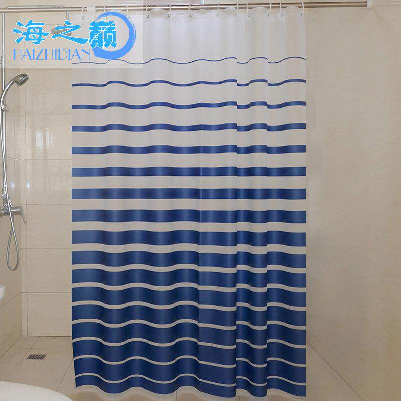 防水防霉加厚peva浴帘酒店卫生间防水帘子浴室帘条纹浴帘