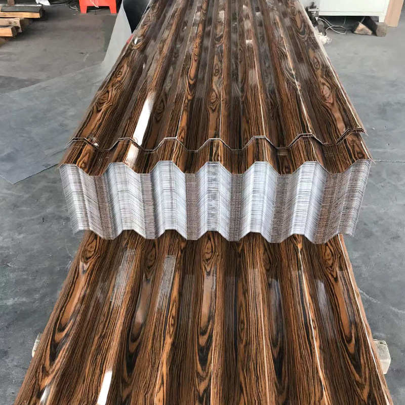 卷火印加工钢板木纹彩印防可选涂色花彩卷花彩批发多花钢涂彩围挡