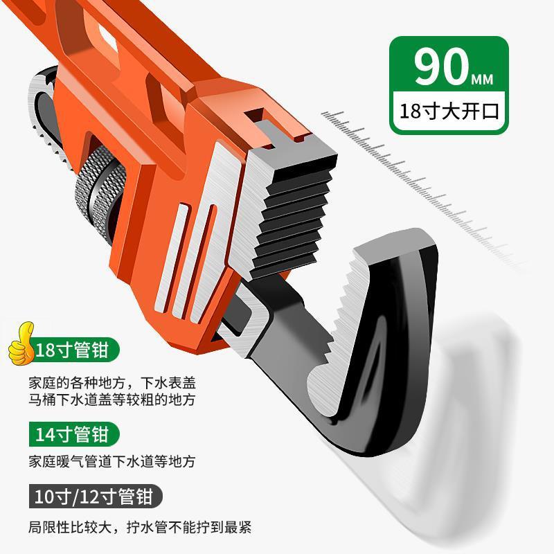 管钳快管管子钳万用扳手多功能水水欧式36寸管钳子喉钳速水钳管扳