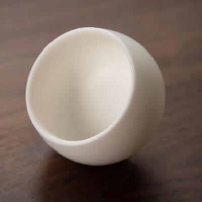 德化陶瓷【单茶杯满160ml纯白哑光】高纯 羊脂玉瓷 21号主人杯 大