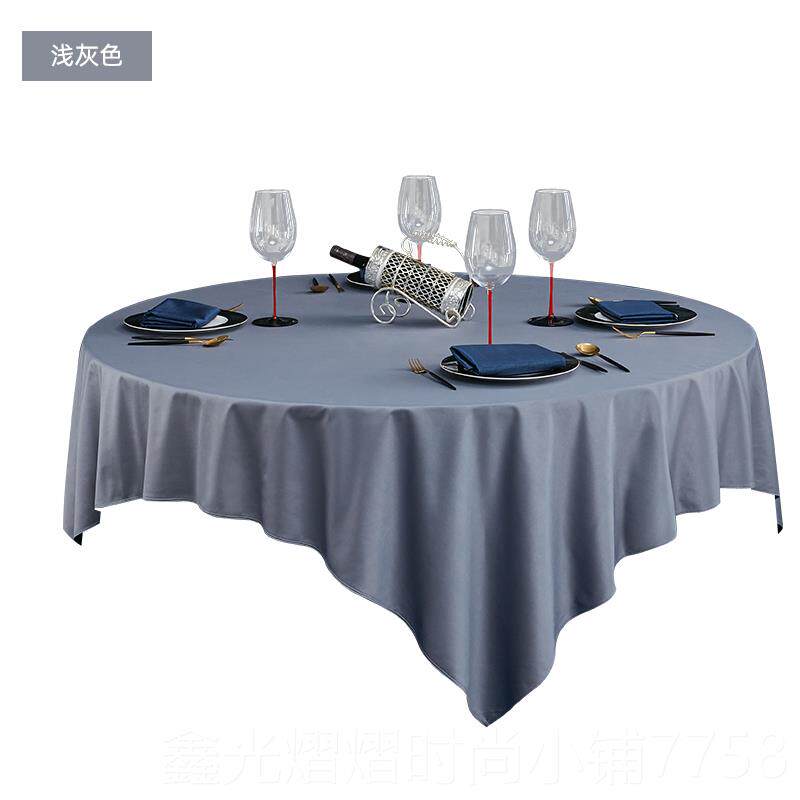 正品桌布圆形高大圆桌餐桌布台布布艺加级感绒面酒店饭店家用圆厚