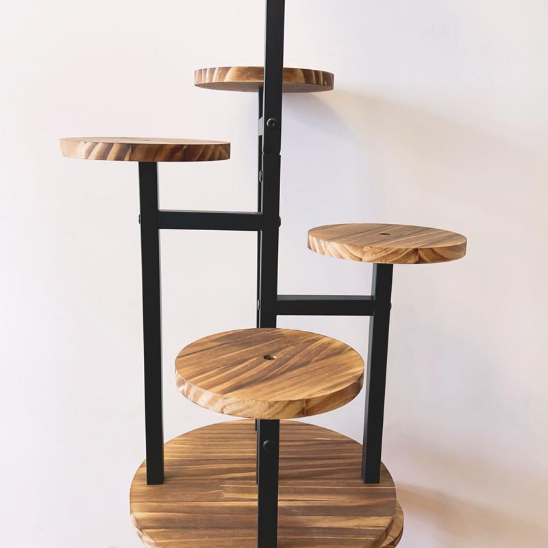 实木多层圆盘XH-006花绿架阳客厅书房植物架多肉简萝台圆形木质约