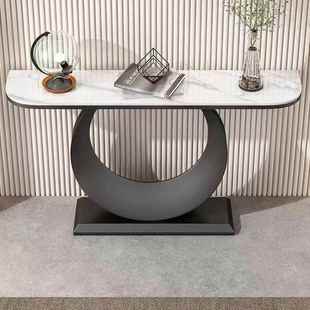 玄客厅条案入户靠墙886桌端台轻奢关桌柜意式 现景窄代简约岩板