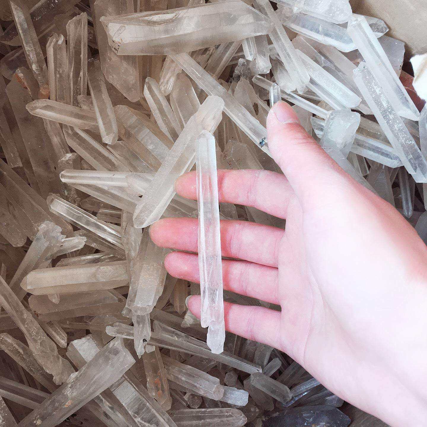 天然白水晶原石水晶柱单晶骨干矿标家具灯饰(长条款)