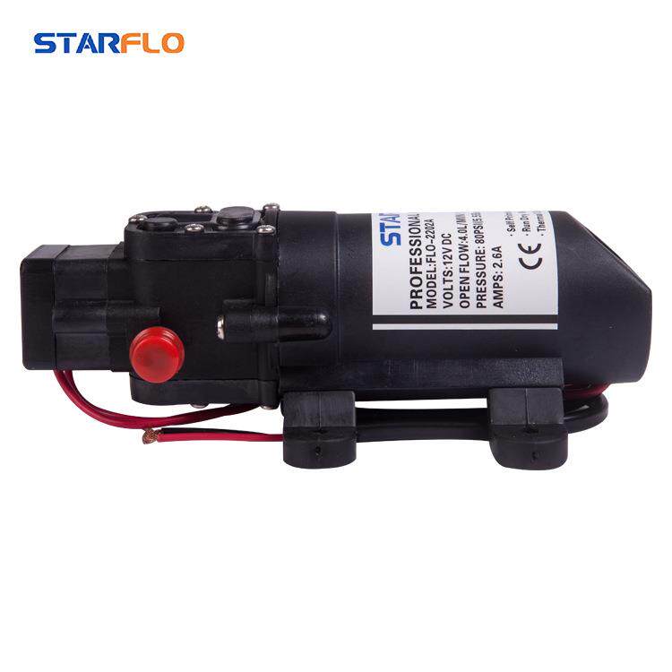 新款直销FL-2202 12v24v直流喷雾器高压水泵农用微型电动隔膜泵小