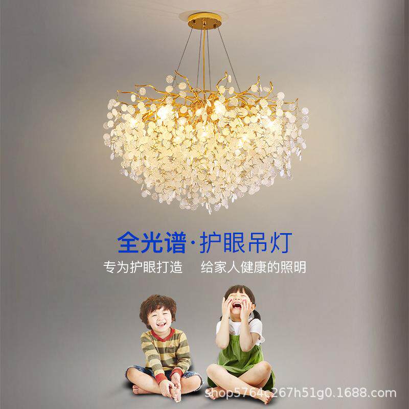 餐厅吊灯长形饭厅圆形树枝简约大气法式轻奢别墅豪华客厅水晶灯具