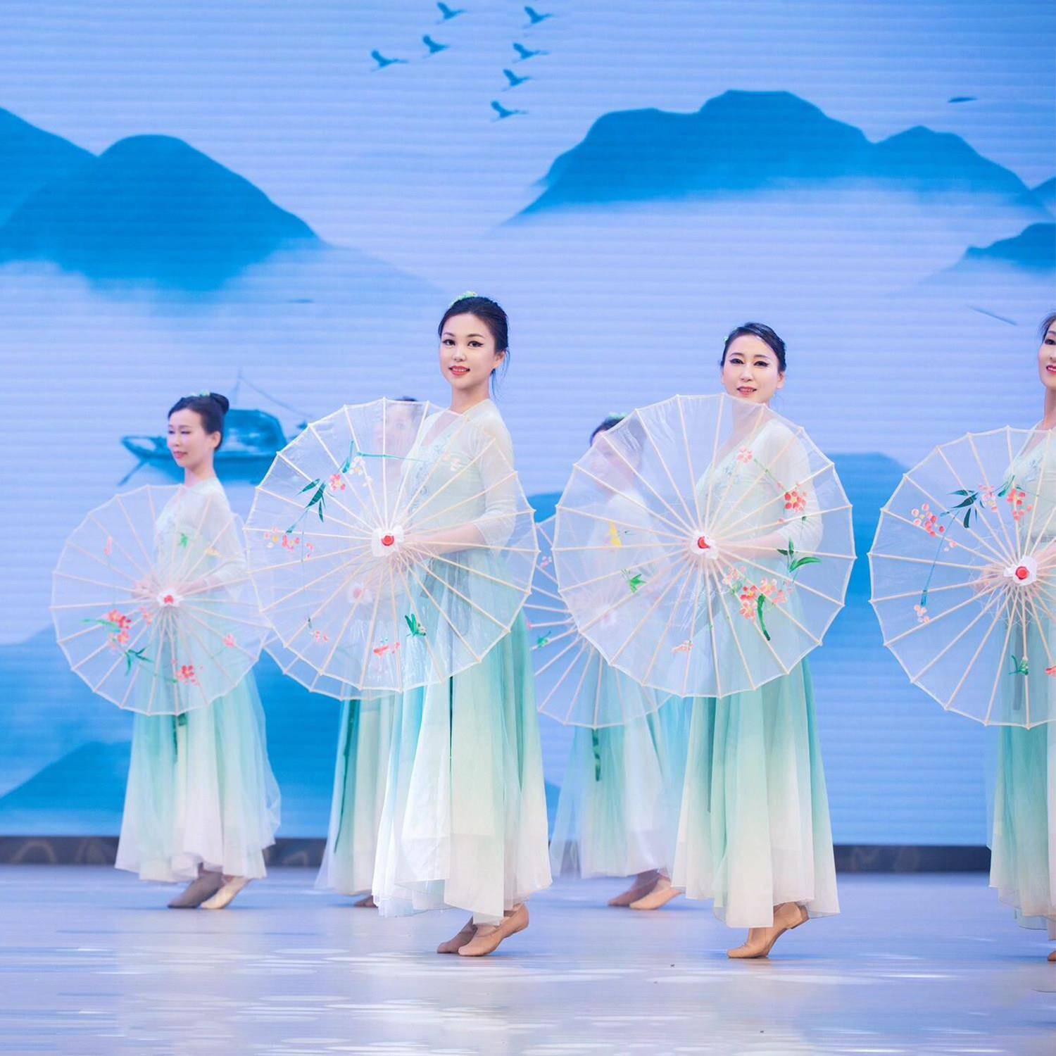 弄春声傣族舞蹈伞道具古典演出丝绢伞群舞表演伞女儿童跳舞专用伞