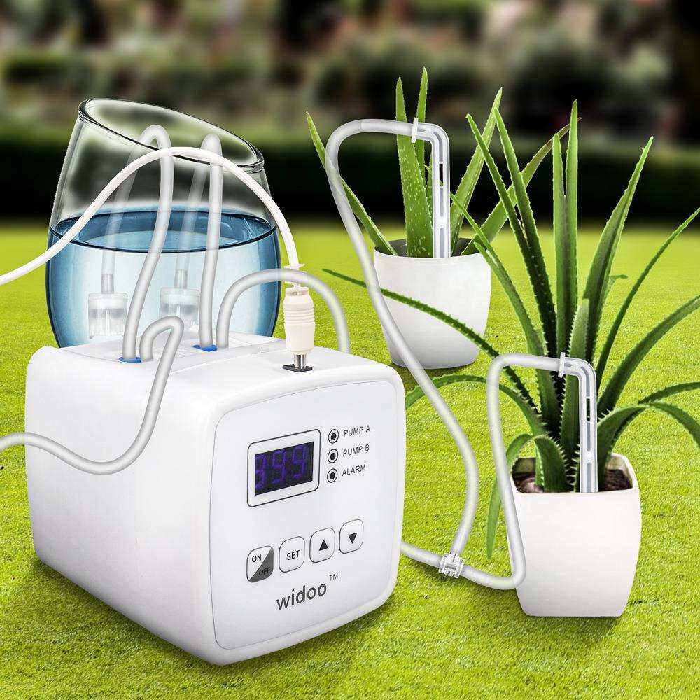 新款双泵家用自动浇花器智能定时浇水器盆栽滴灌系统无水自动断电