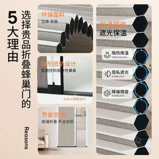帘贵蜂窝防风式 推拉折叠冬季 移隐形门品蜂巢窗帘门帘防寒保暖帘